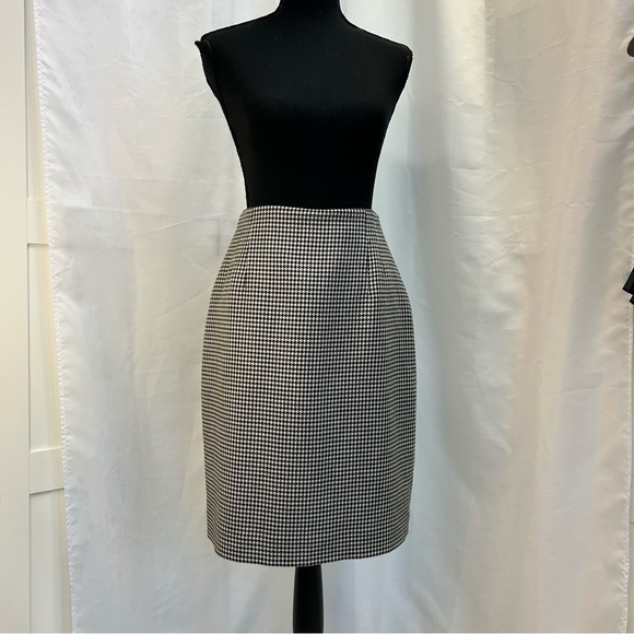 JONES New York black white houndstooth check wool pencil skirt Sz 10 - Picture 11 of 11